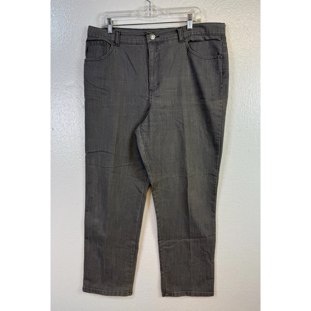 Basic Editions Womens Classic Fit Jeans‎ Size 18 Gray Straight Stretch Denim